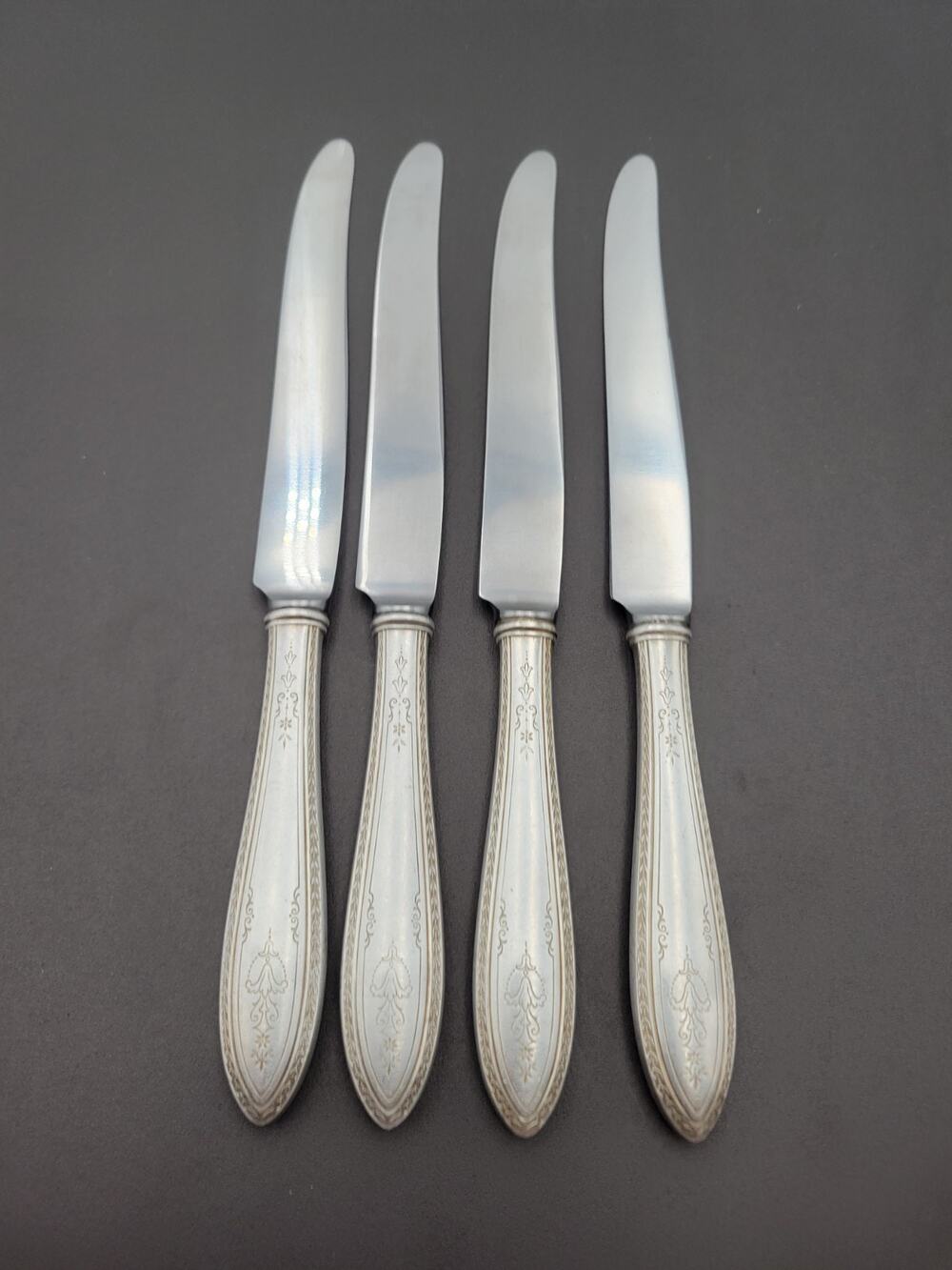 1847 Rogers Bros ARGOSY Set 4 Dinner Knives Silver Plate 1926 Flatware
